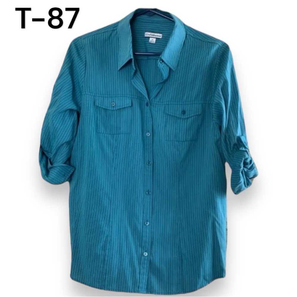 Croft & Barrow SzM Teal Top NWT - Picture 1 of 7